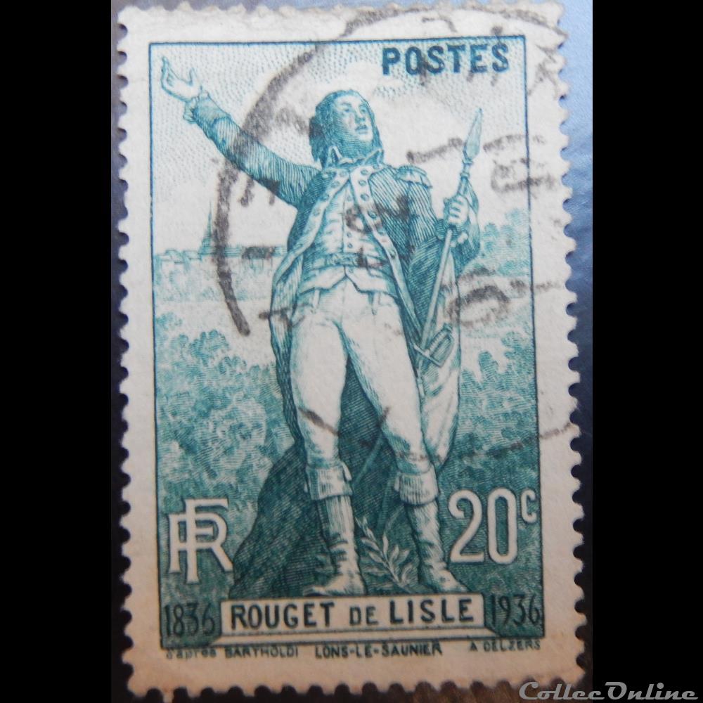 00314 Rouget de Lisle Statue de Bartholdi à Lons-le-Saunier 20cts timbre france 00314 rouget de lisle statue de bartholdi a lons le saunier 20cts