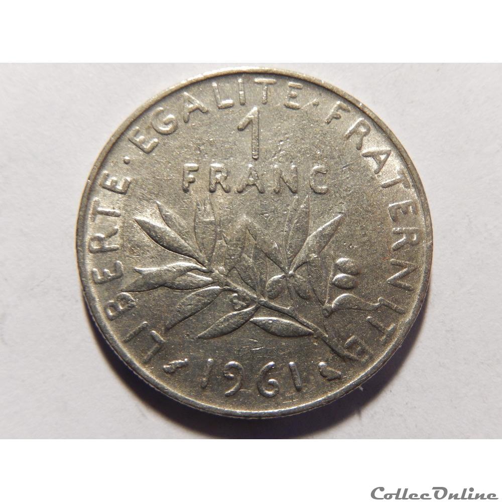 1 franc semeuse 1961 monnaie france moderne 1 franc semeuse 1961