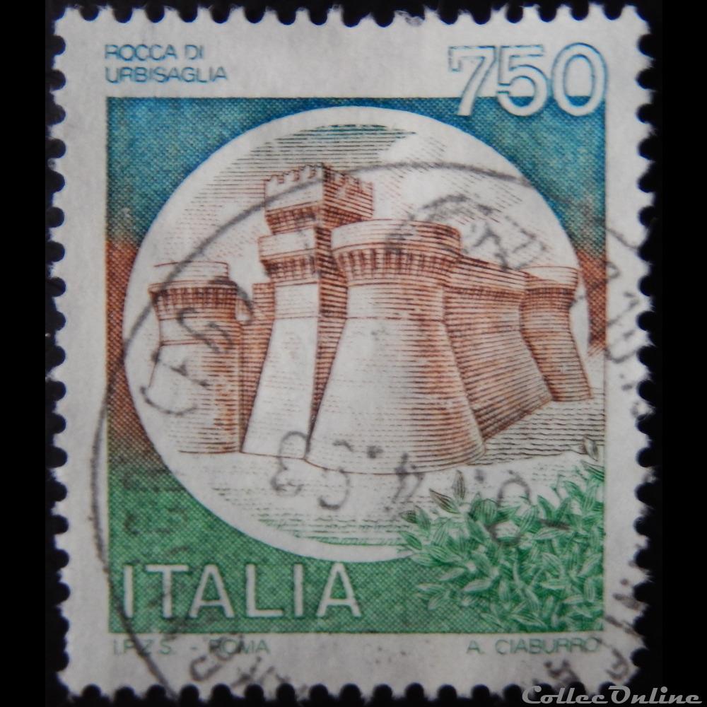Italie 01891 château de Urbisaglia 750 lires de 1990 timbre europe italie 01891 chateau de urbisaglia 750 lires de 1990