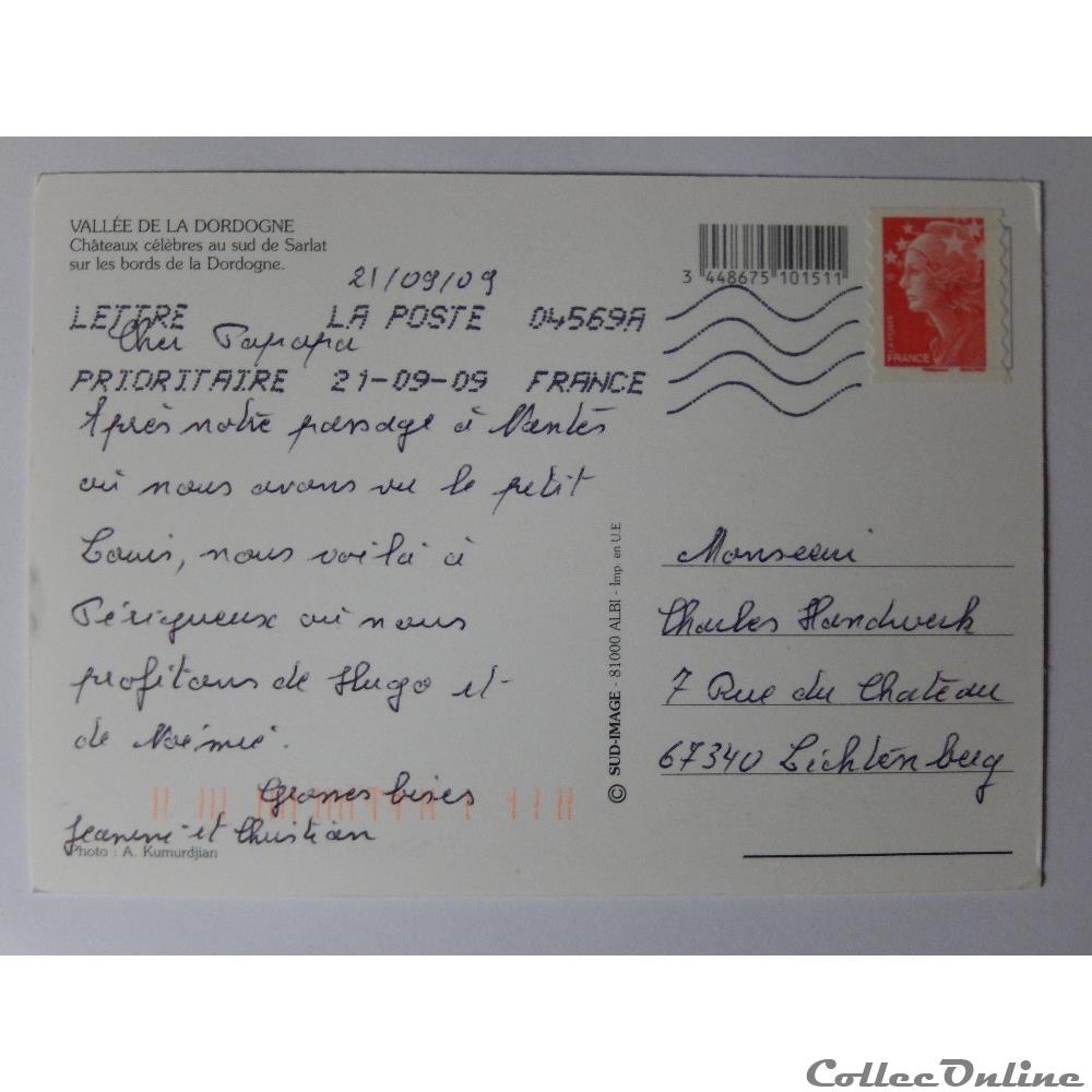 carte postale france aquitaine cp de dordogne chateaux en vallee de la dordogne
