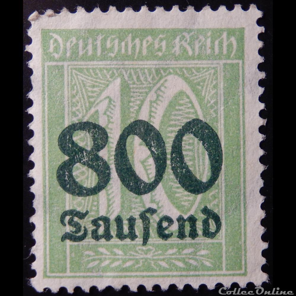 Allemagne Reich 00274 chiffre 800 000RM de 1923 timbre europe allemagne reich 00274 chiffre 800 000rm de 1923