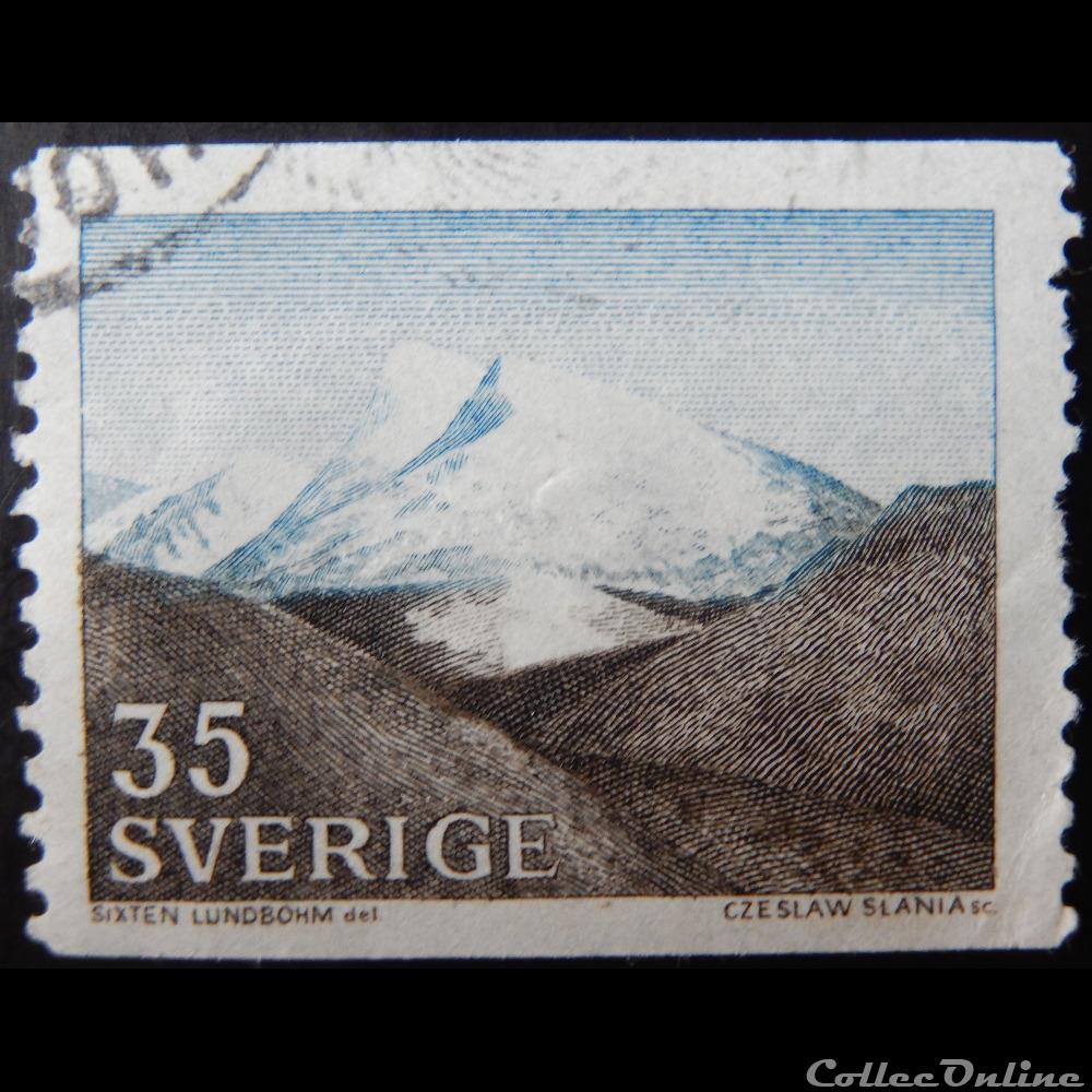 Suède 00558 Fell 35öre de 1967 timbre europe suede 00558 fell 35ore de 1967