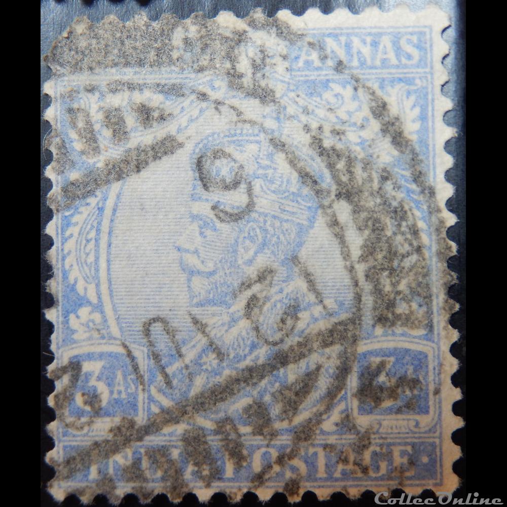 Inde coloniale 00086 roi George V 3 Annas de 1926 timbre asie inde coloniale 00086 roi george v 3 annas de 1926