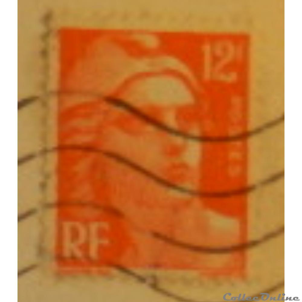00885 Marianne de Gandon 12 F orange de 1951 2 timbre france 00885 marianne de gandon 12 f orange de 1951