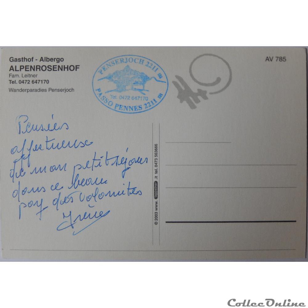 CP d'Italie, Trentin-Haut-Adige, Penserjoch carte postale europe alsace cp italie trentin haut adige penserjoch
