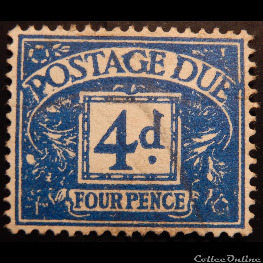 Royaume-Uni T0035 roi Georges VI Postage Due 4d de 1951 timbre europe royaume uni t0035 roi georges vi postage due 4d de 1951