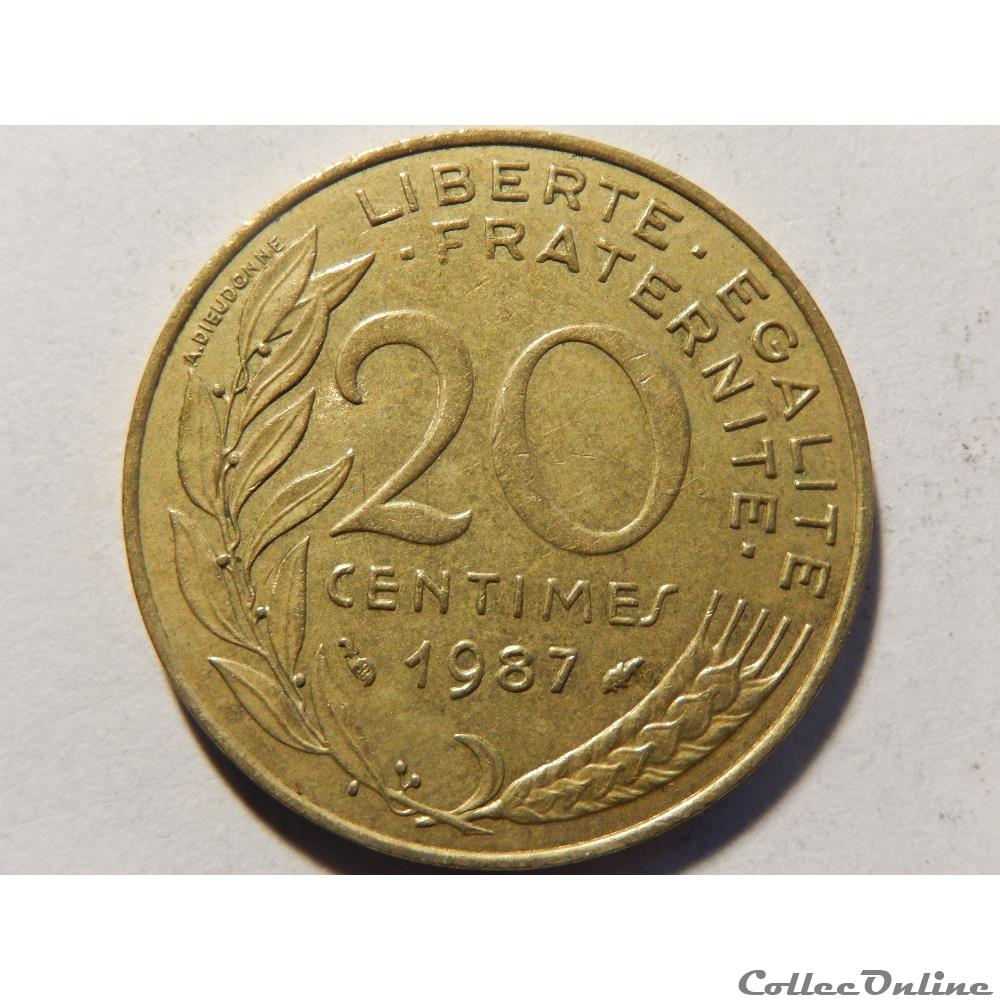 monnaie france moderne 20 centimes marianne 1987