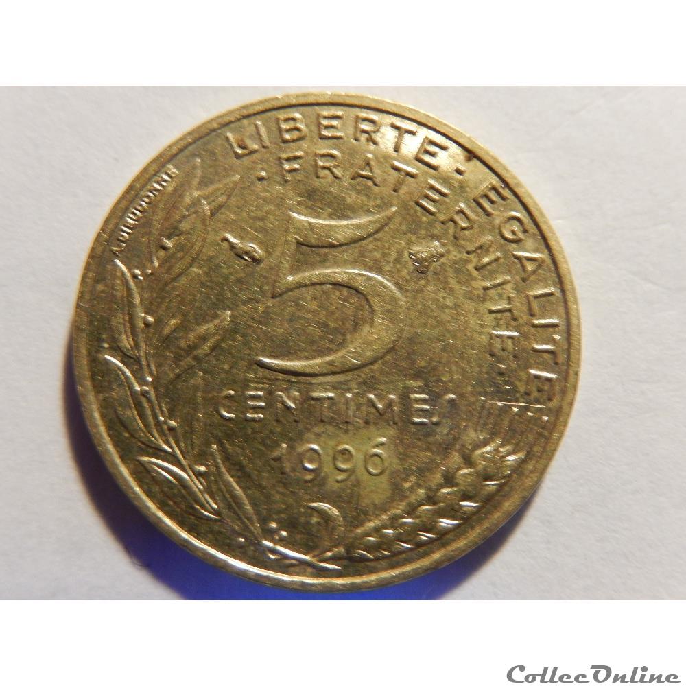 5 centimes Marianne 1996 4 plis monnaie france moderne 5 centimes marianne 1996 4 plis