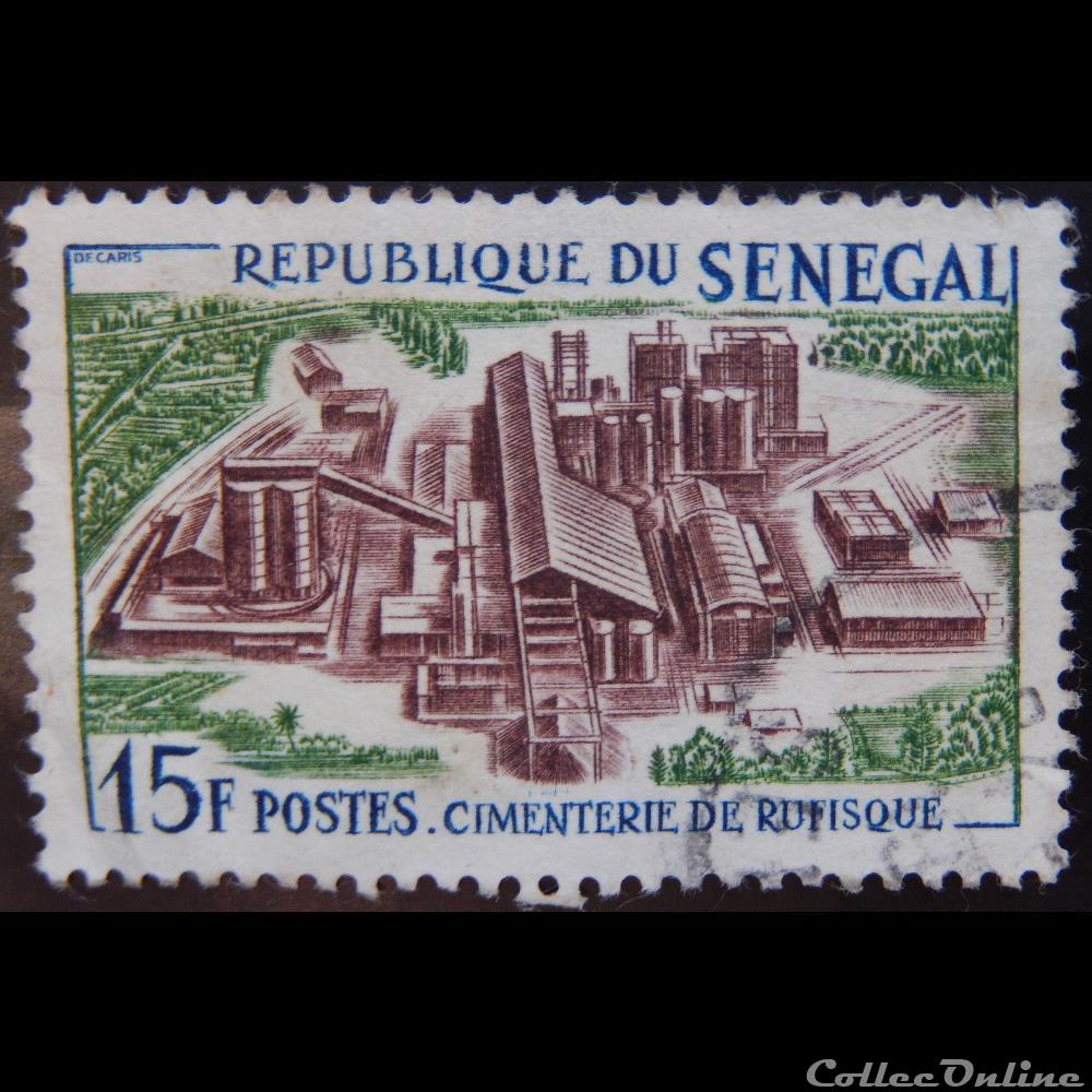 Sénégal 00237 cimenterie de Rufisque 15F de 1964 timbre afrique senegal 00237 cimenterie de rufisque 15f de 1964