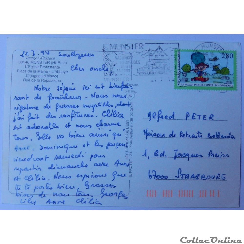 carte postale france alsace cp du haut rhin munster