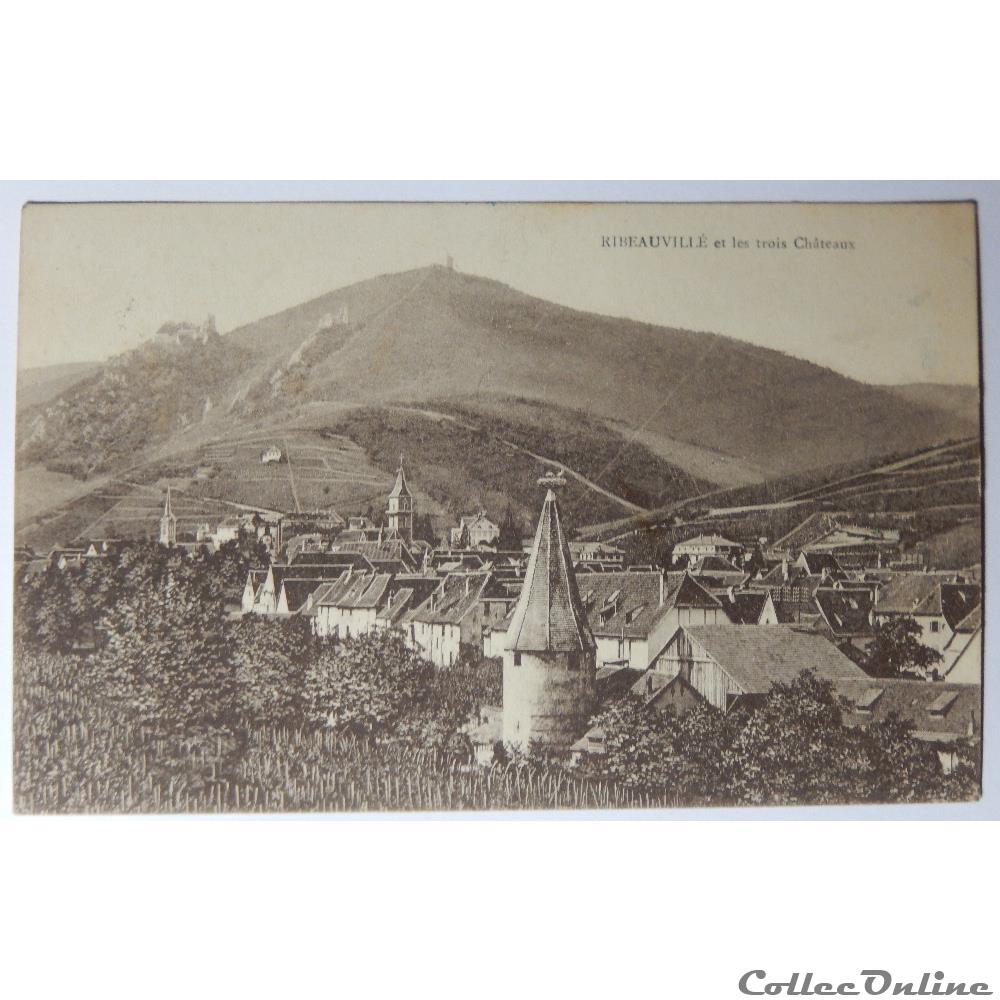 CPA de Ribeauvillé et les trois châteaux, Haut-Rhin carte postale france alsace cpa de ribeauville et les trois chateaux haut rhin