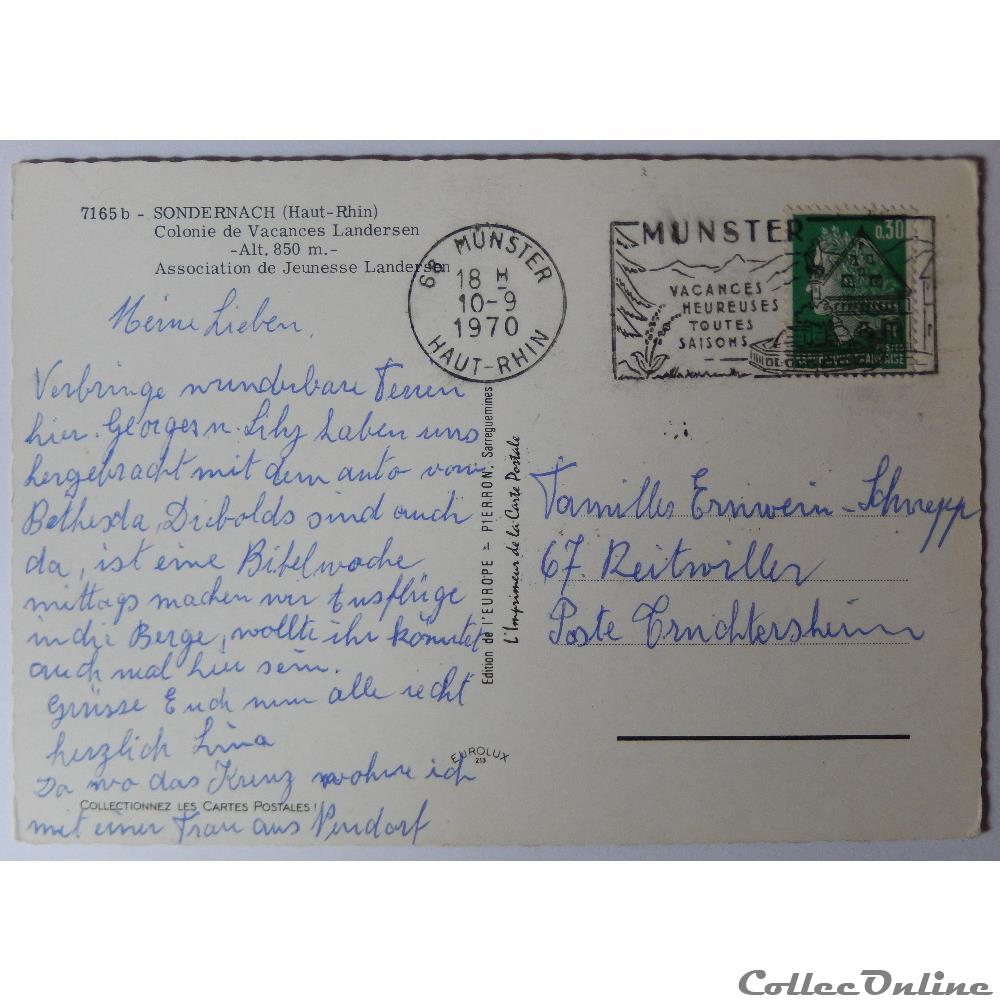 carte postale france alsace cpa de landersen haut rhin