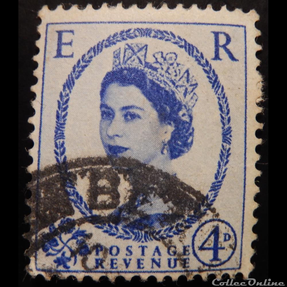 Royaume-Uni 00292 reine Elisabeth II 4d de 1955 3 timbre europe royaume uni 00292 reine elisabeth ii 4d de 1955