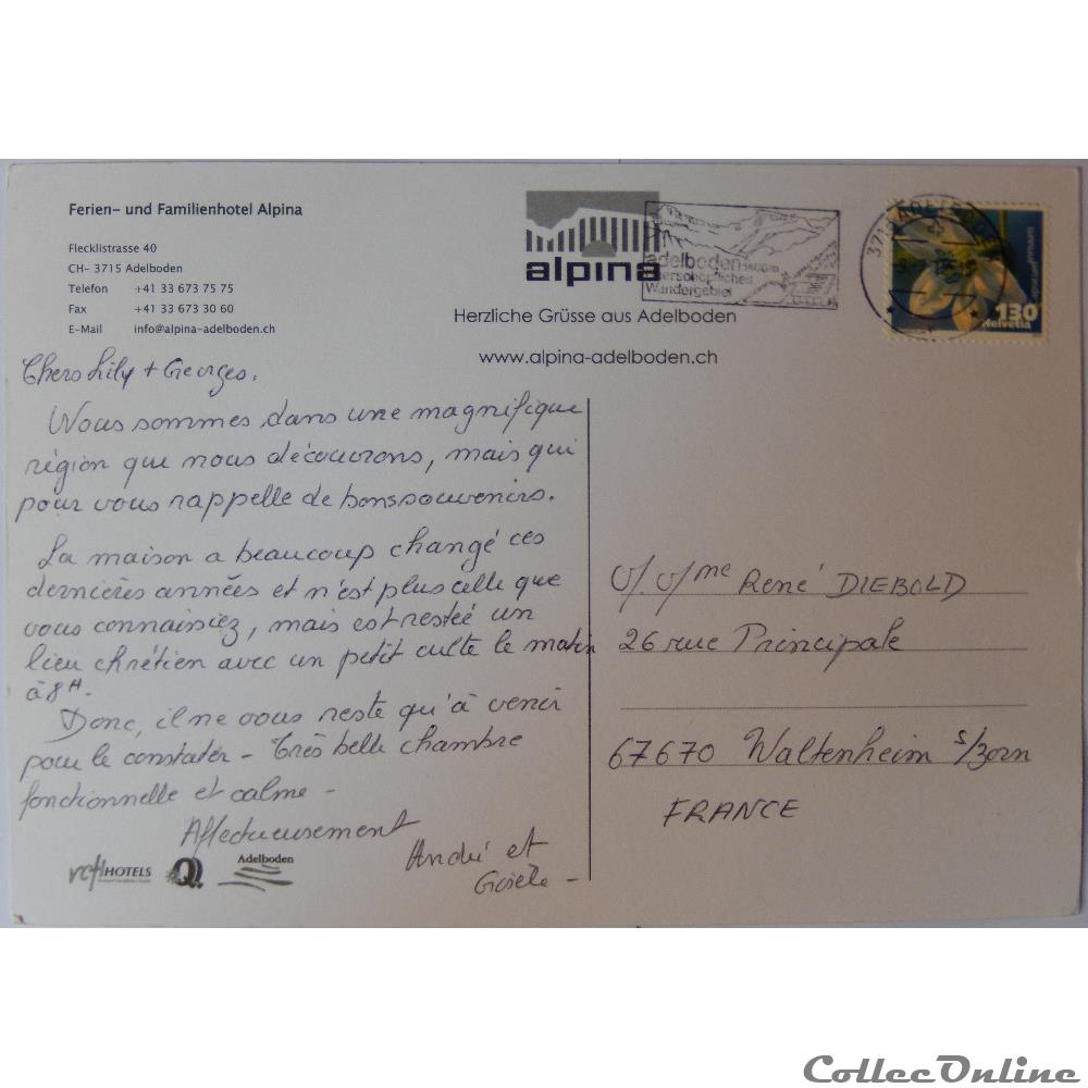 CP de Suisse, Berne, Adelboden, Alpina carte postale europe provence cote azur cp de suisse berne adelboden alpina