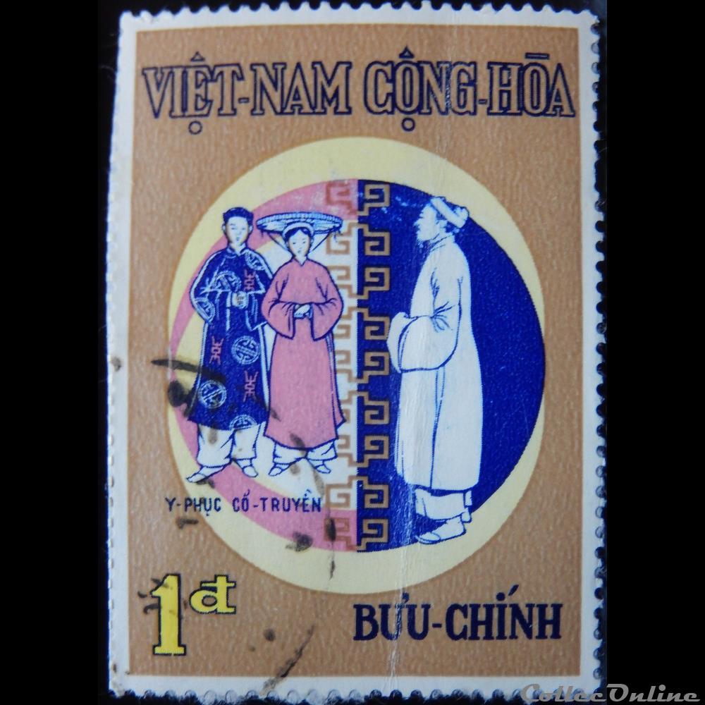 Viet-Nam 00377 costumes Vietnamien 1d de 1970 timbre asie viet nam 00377 costumes vietnamien 1d de 1970