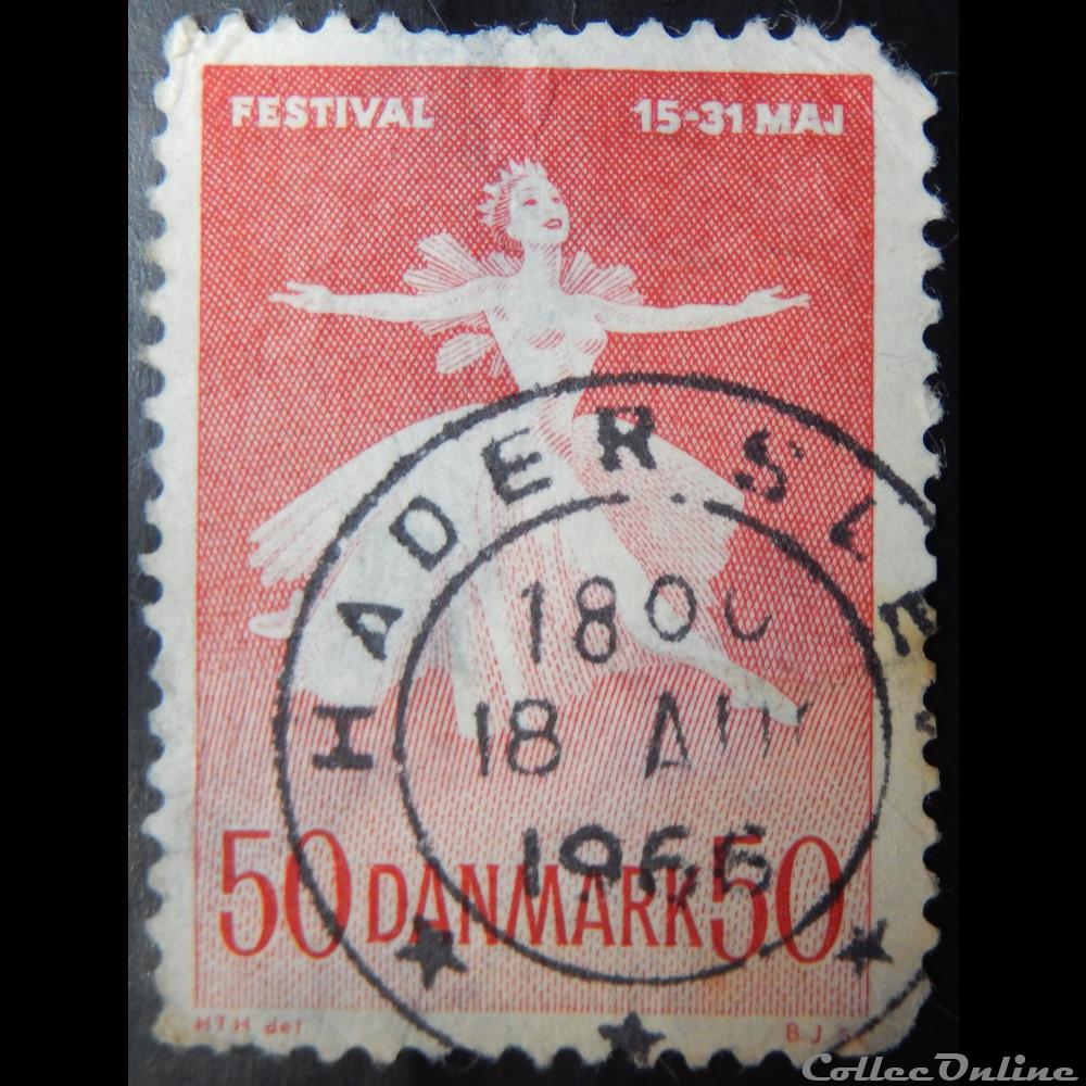 Danemark 00441 festival de musique et ballet Danois 50ore de 1965 timbre europe danemark 00441 festival de musique et ballet danois 50ore de 1965