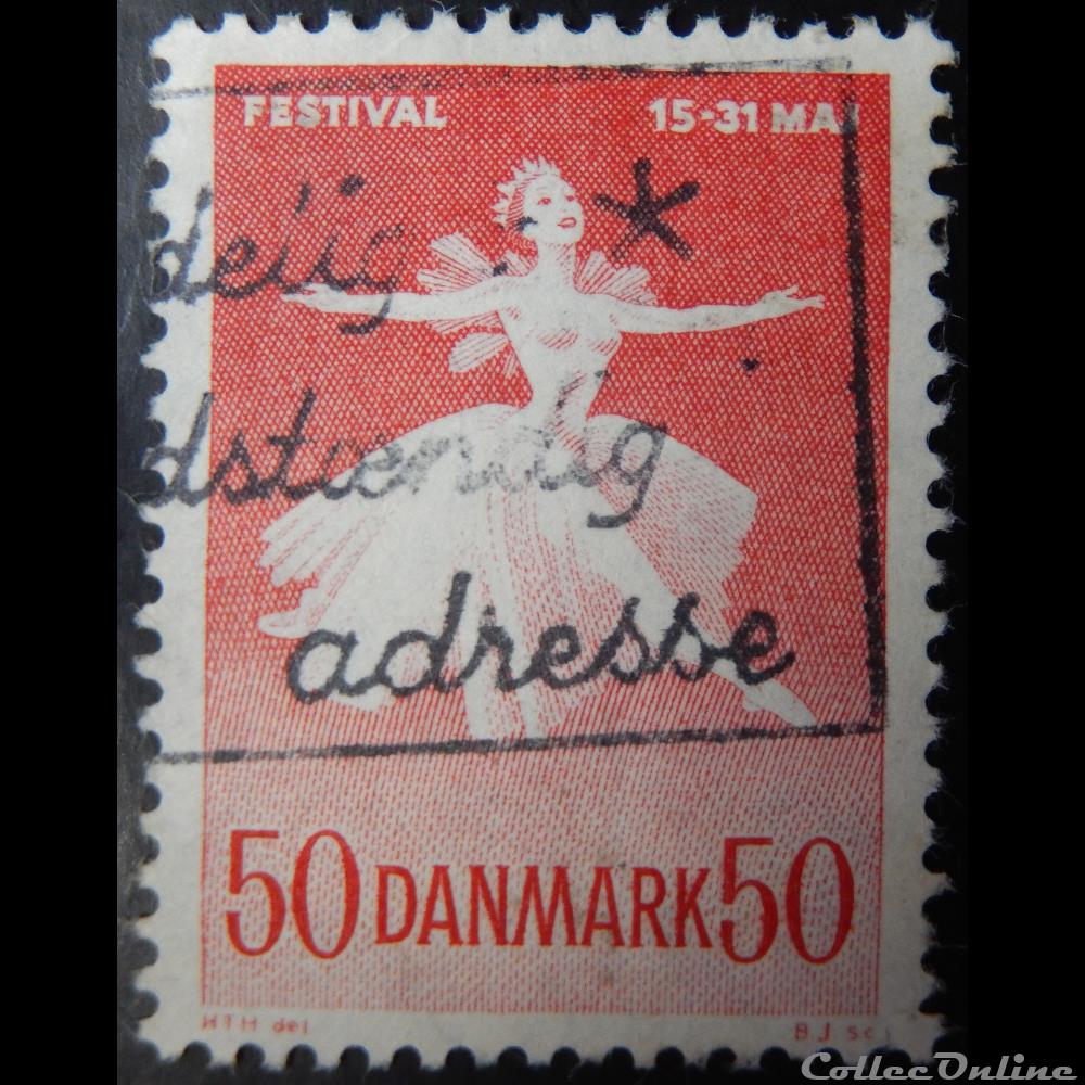 Danemark 00441 festival de musique et ballet Danois 50ore de 1965 timbre europe danemark 00441 festival de musique et ballet danois 50ore de 1965