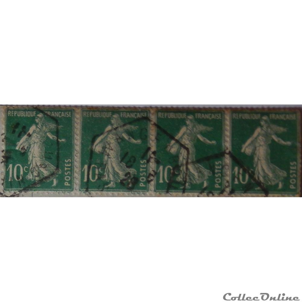 00159 Semeuse fond plein 10c vert de 1922 2 timbre france 00159 semeuse fond plein 10c vert de 1922