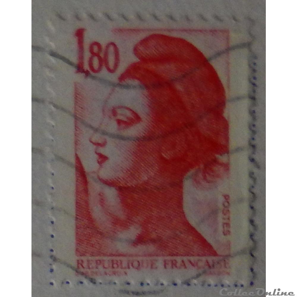 timbre france 02220 republique type liberte 1f80 rouge de 1982