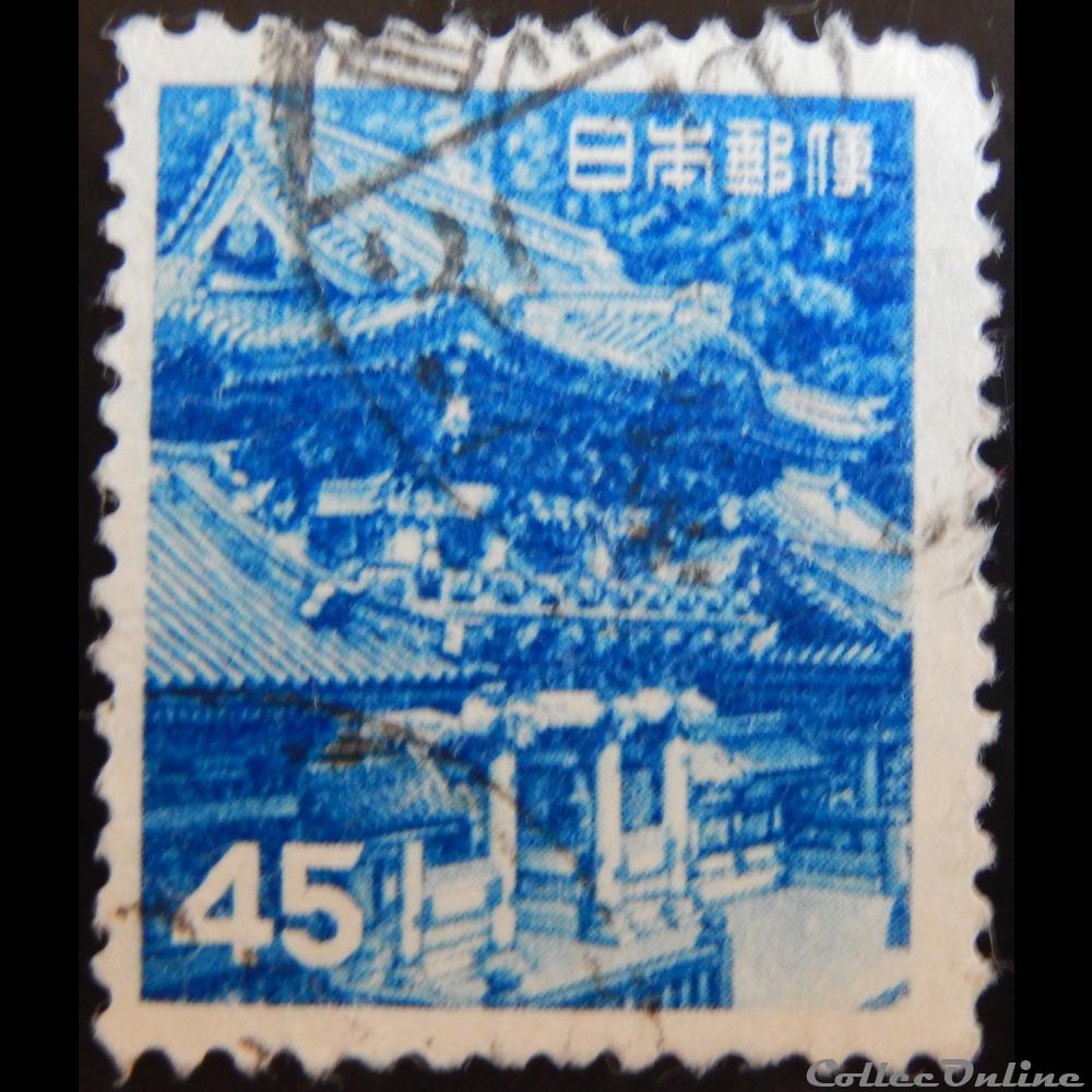 Japon 00510 Porte de Yomei, sanctuaire de Tosho-gu - Nikko 45 Yen de 1952 timbre asie japon 00510 porte de yomei sanctuaire de tosho gu nikko 45 yen de 1952