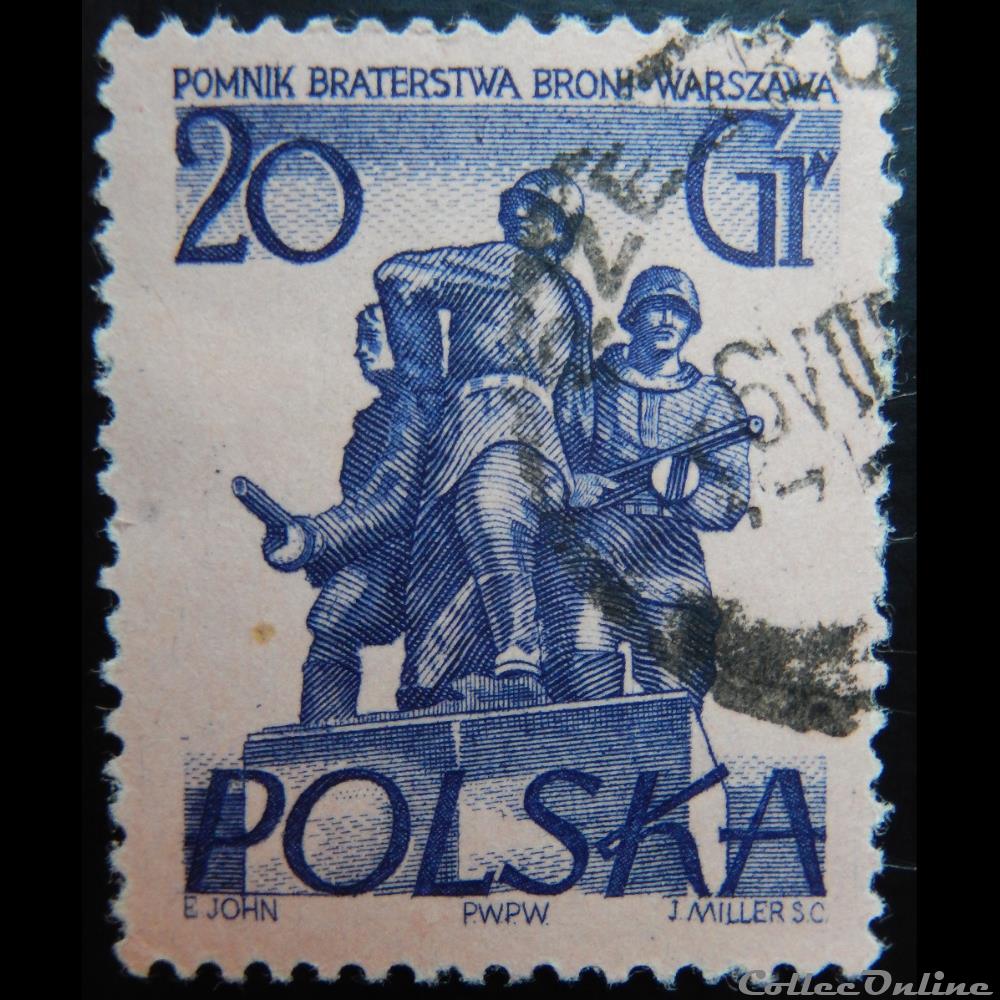 Pologne 00805 frères d'armes Polonais et Soviétiques 20Gr de 1955 timbre europe pologne 00805 freres armes polonais et sovietiques 20gr de 1955