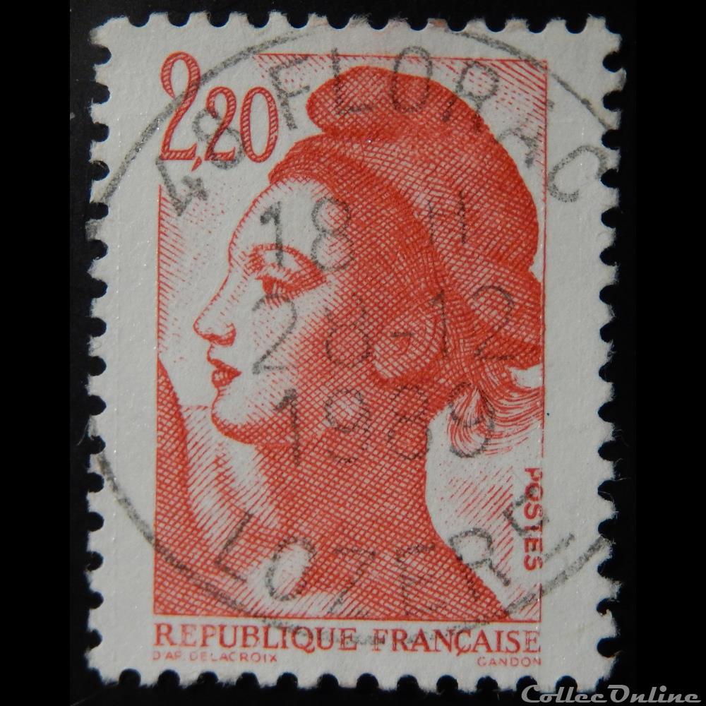 timbre france 02376 la republique type liberte 2f20 rouge