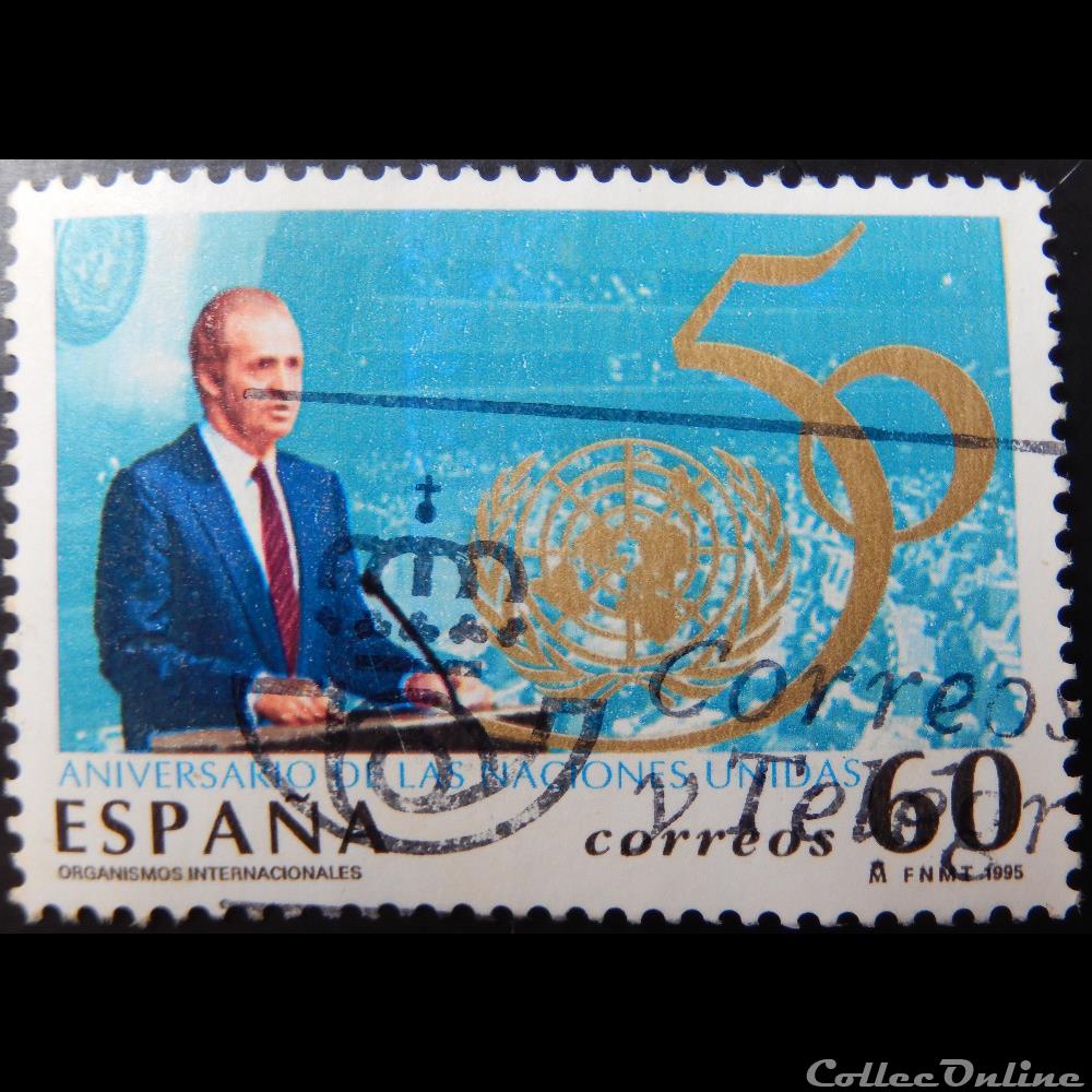 timbre europe espagne 02970 nations unies 60ptas de 1995