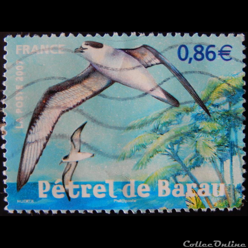 timbre france 04036 especes protegees outre mer petrel de barau 0 86 de 2007