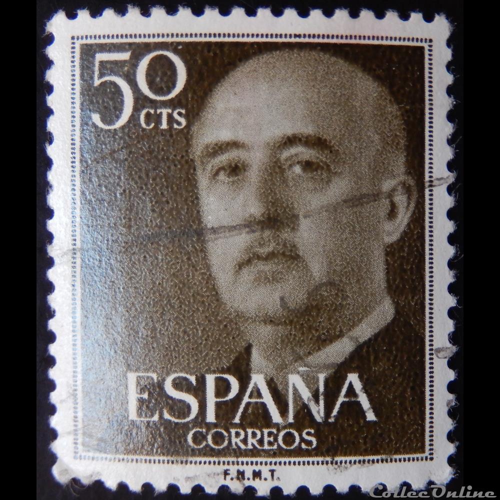 Espagne 00860 général Francisco Franco 50c de 1955 timbre europe espagne 00860 general francisco franco 50c de 1955