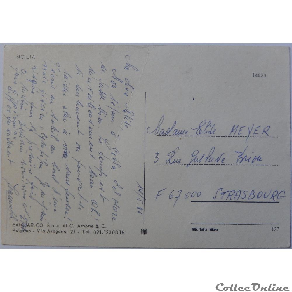 CP d'Italie, Sicile carte postale europe lorraine cp italie sicile