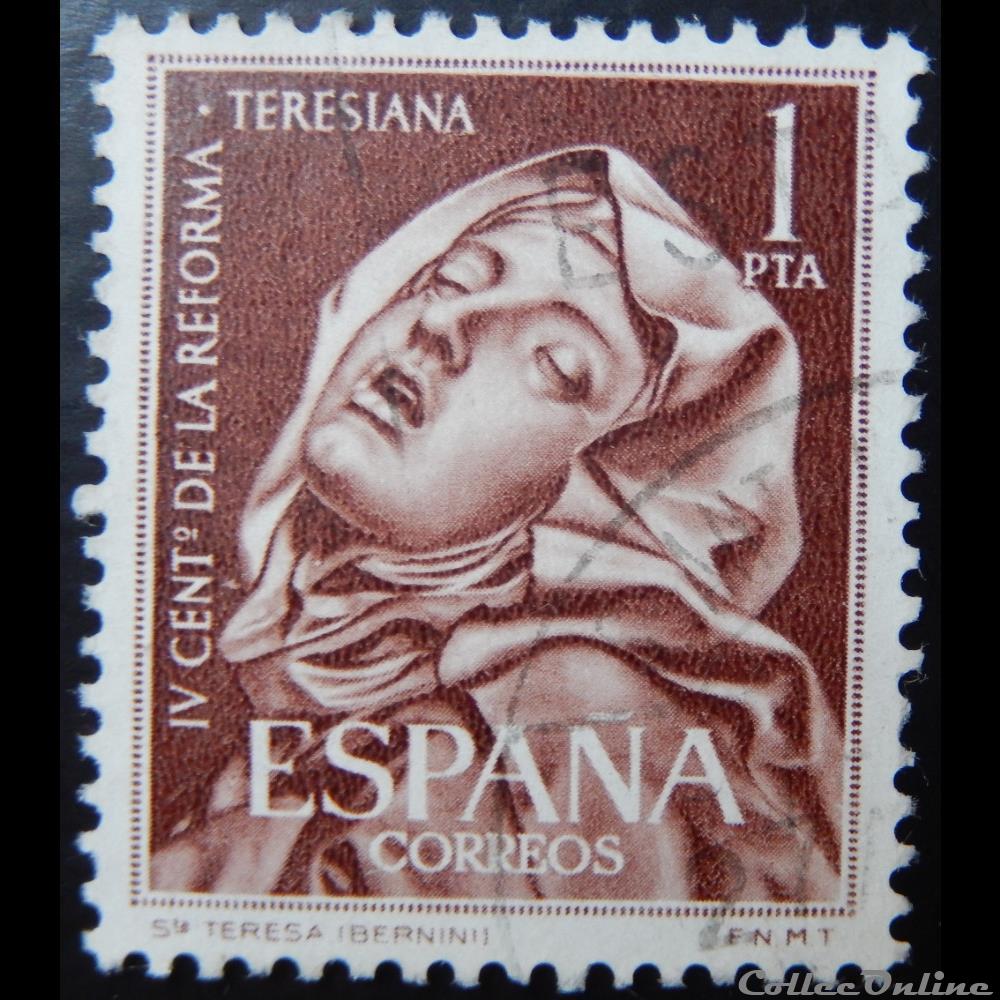 timbre europe espagne 01094 reforme theresienne 1pta de 1962