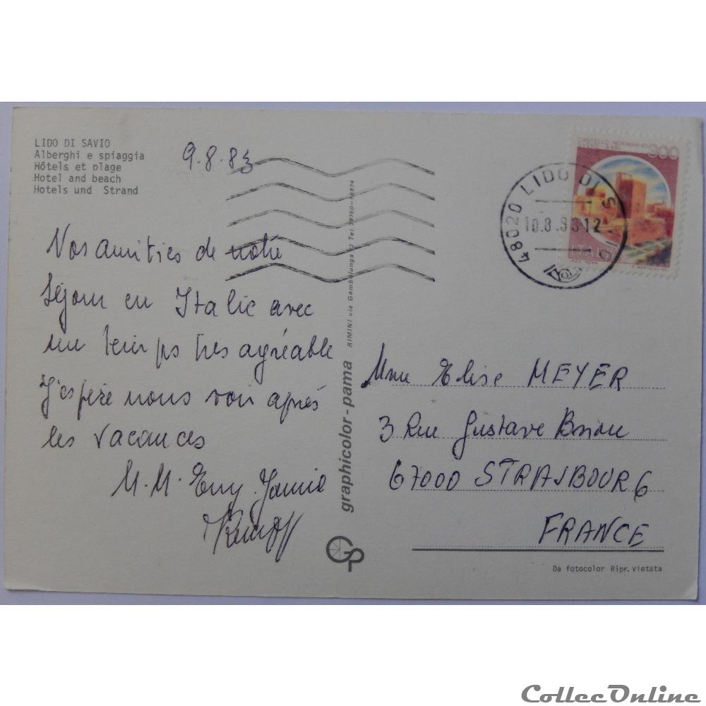 CP d'Italie, Emilie-Romagne, Lido di Savio carte postale europe lorraine cp italie emilie romagne lido di savio