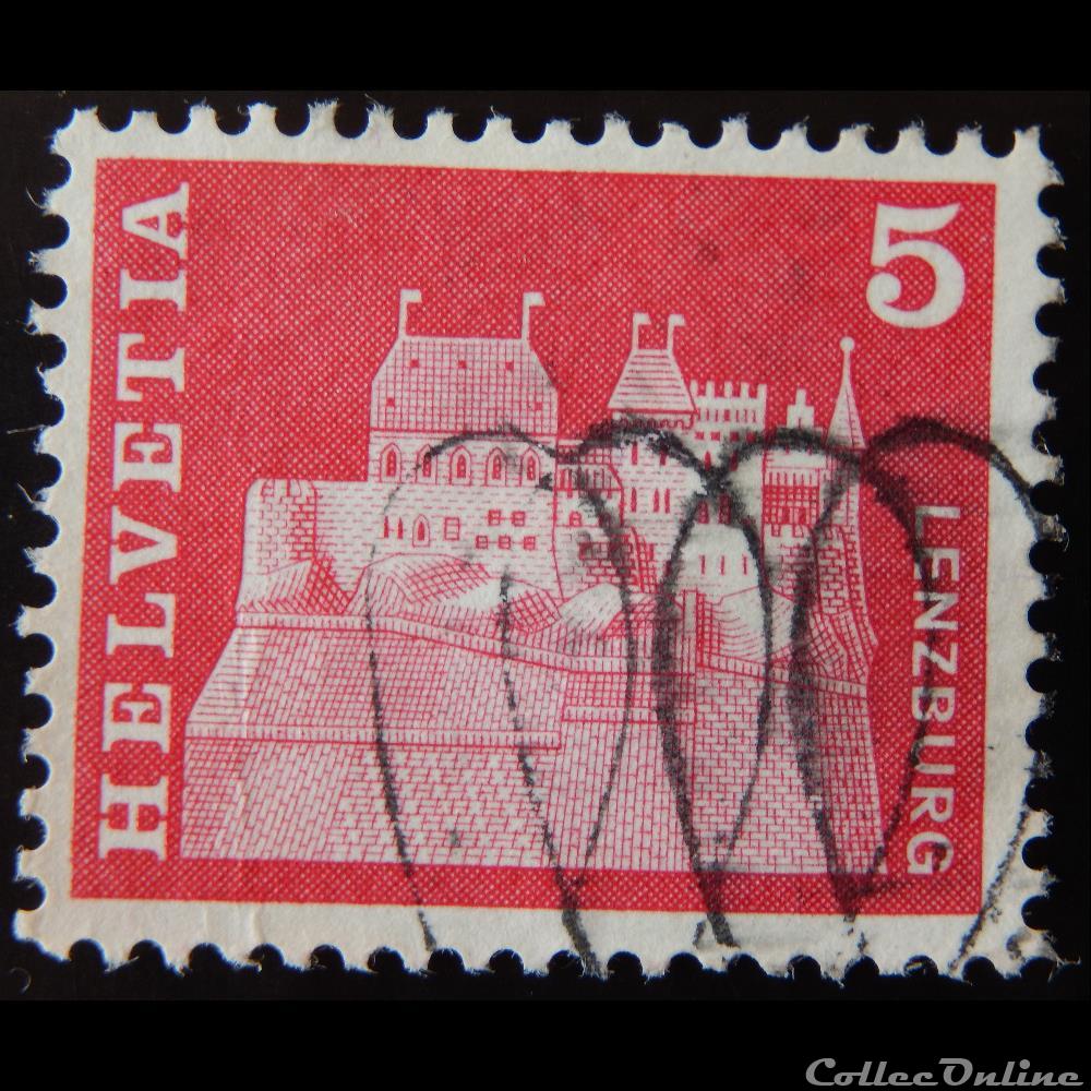Suisse 00815 Château de Lenzburg 5cts de 1968 timbre europe suisse 00815 chateau de lenzburg 5cts de 1968