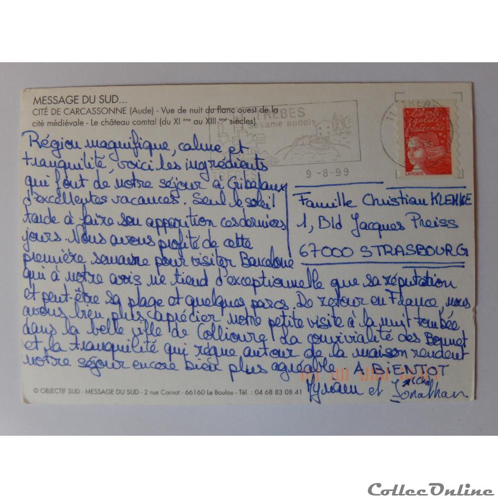 CP de l'Aude, Carcassonne carte postale france midi pyrenee cp de aude carcassonne