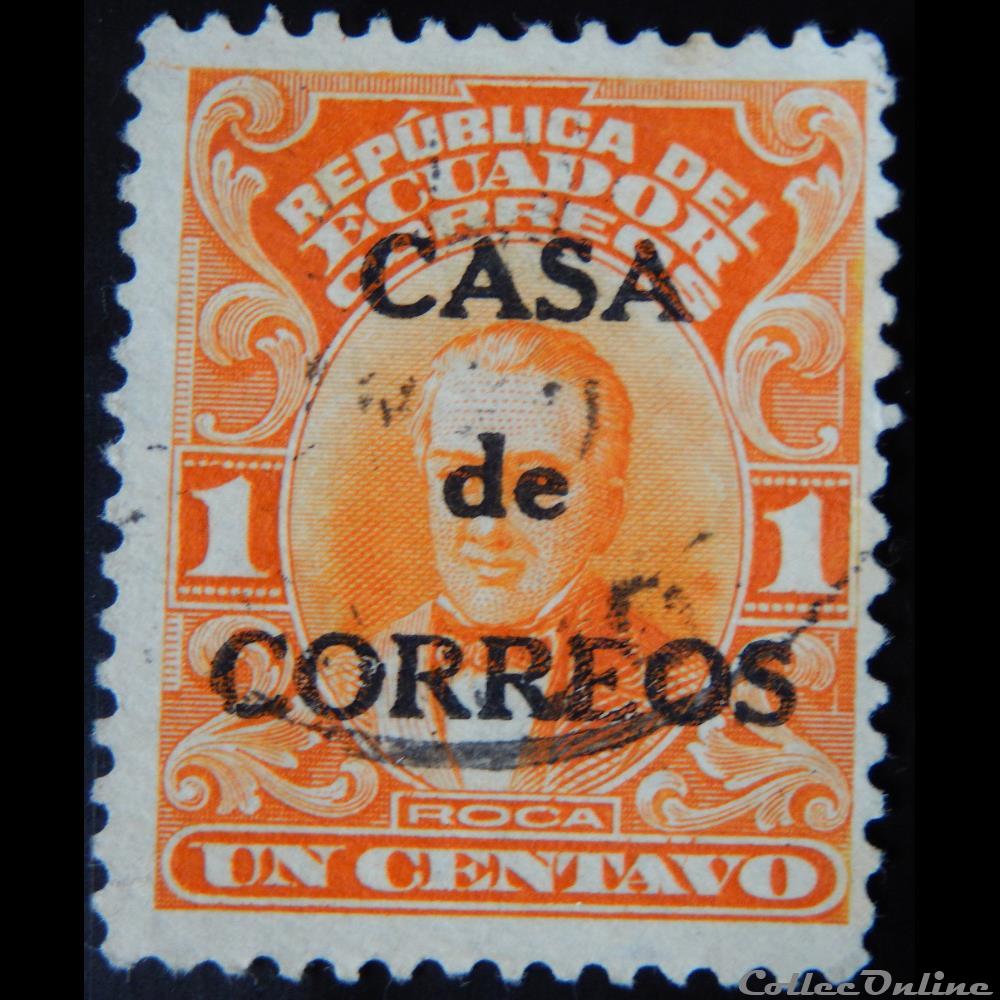 timbre amerique equateur 00196 roca 1c de 1920