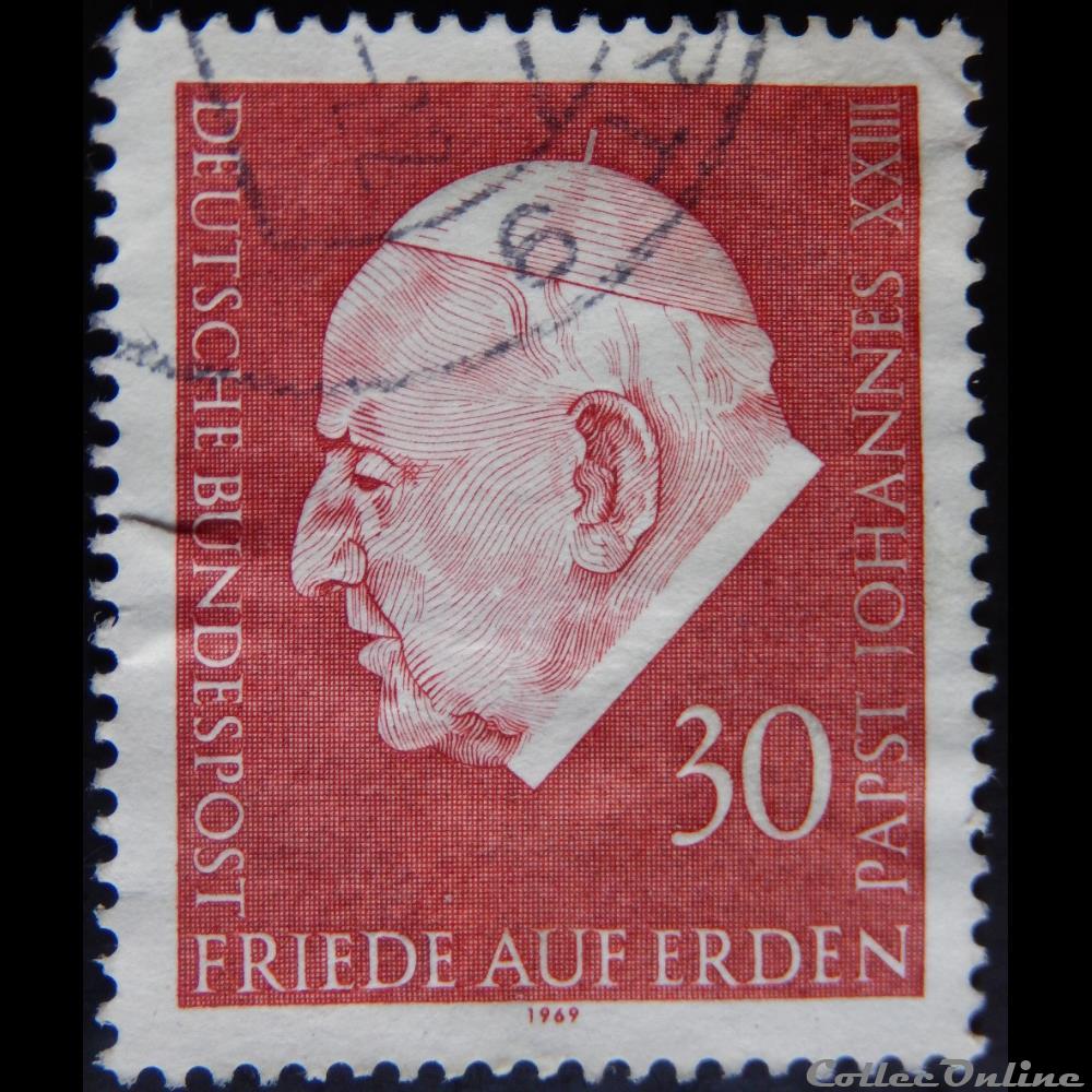 Allemagne RFA 00467 Pape Jean 23 30pf de 1969 timbre europe allemagne rfa 00467 pape jean 23 30pf de 1969