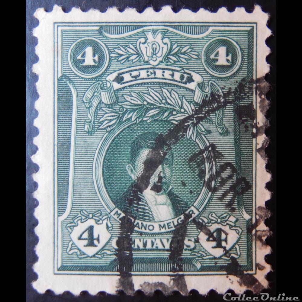 Pérou 00204 Mariano Melgar 4c de 1925 timbre amerique perou 00204 mariano melgar 4c de 1925