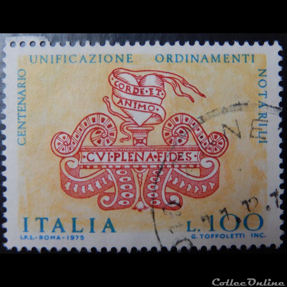 timbre europe italie 01233 unification des lois italienne 100 lires de 1975