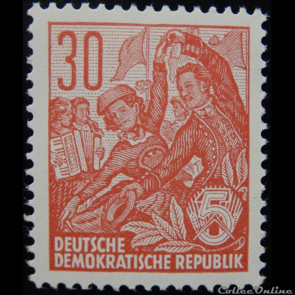 timbre europe allemagne rda 00319b danse folklorique 30pf de 1959