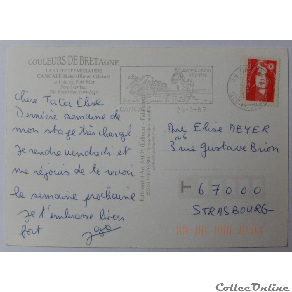 carte postale france bretagne cp de ille et vilaine cancale