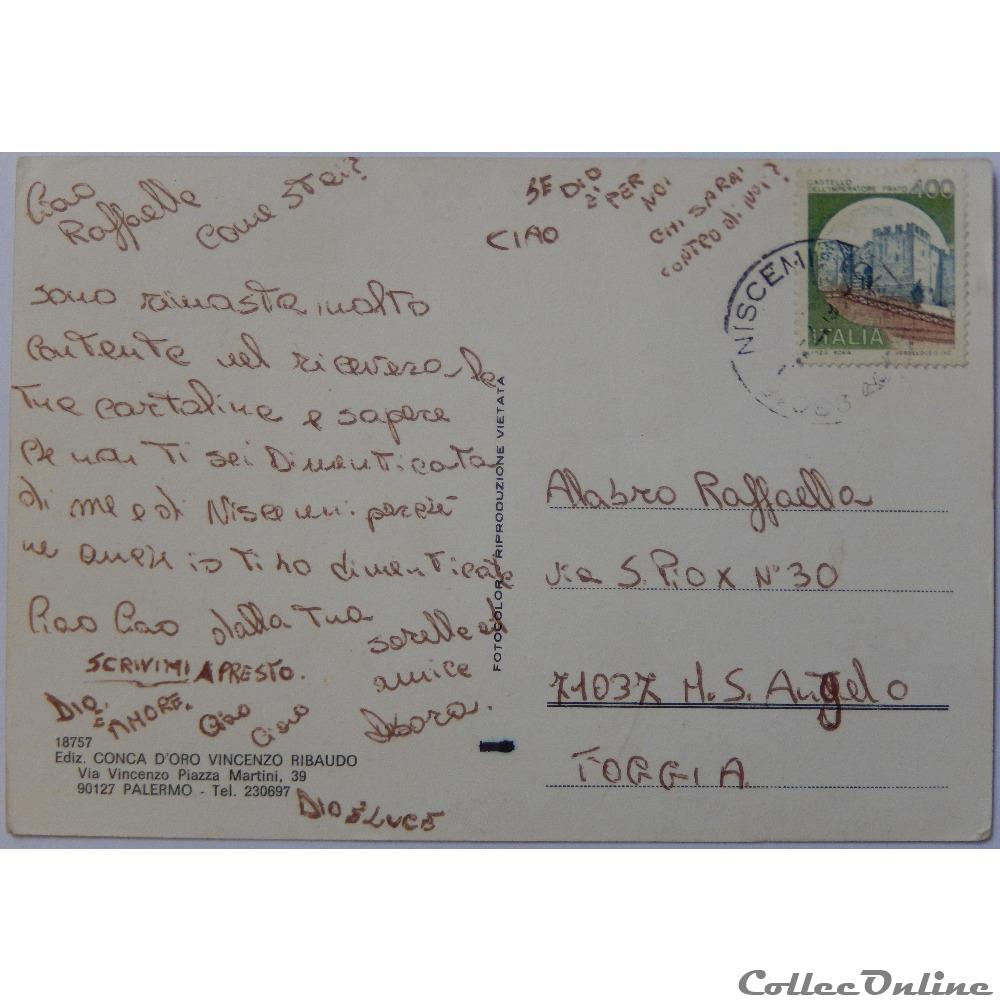 carte postale europe bretagne cp italie sicile niscemi