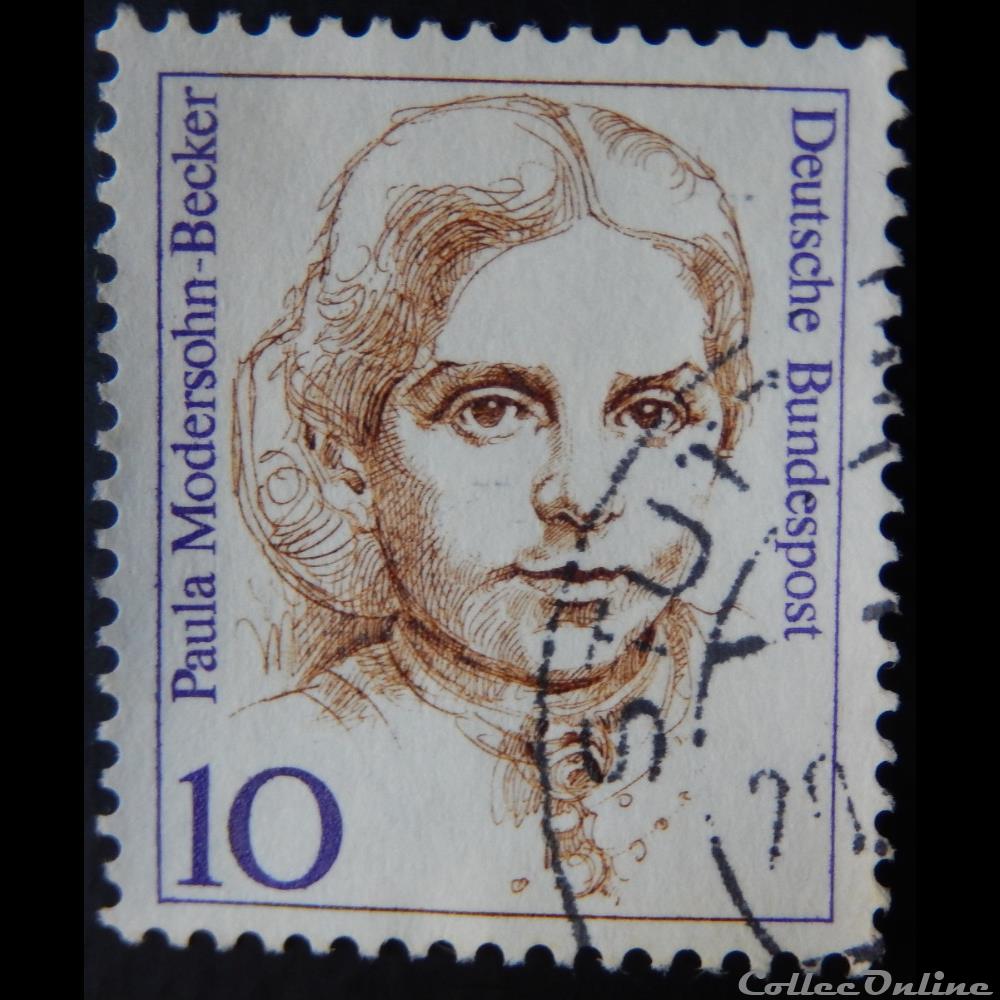 Allemagne RFA 01191 Paula Modersohn-Becker 10pf de 1988 timbre europe allemagne rfa 01191 paula modersohn becker 10pf de 1988