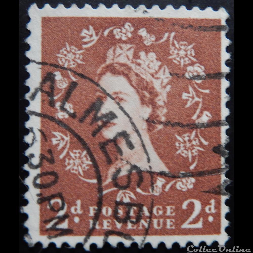 Royaume-Uni 00290 reine Elisabeth II 2d de 1955 3 timbre europe royaume uni 00290 reine elisabeth ii 2d de 1955
