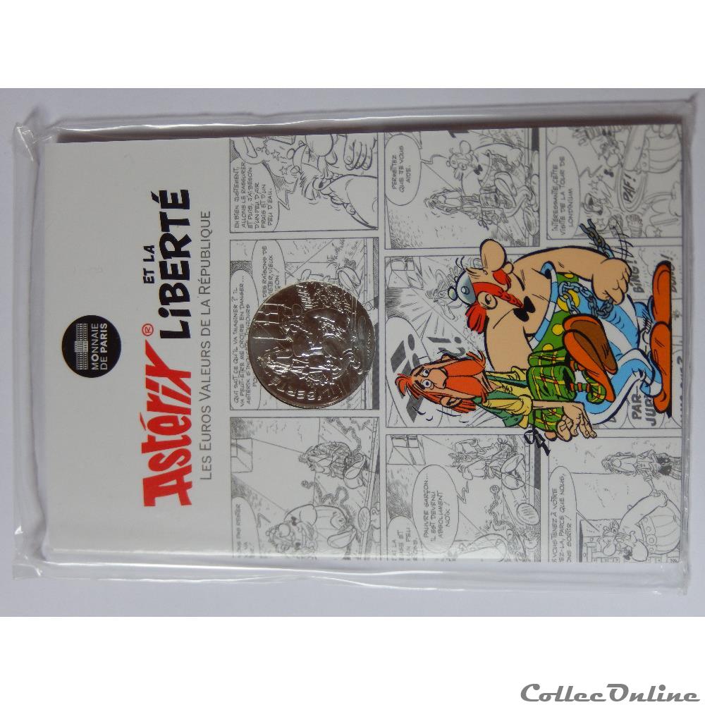 10 euros, Astérix et liberté Chaînes 2015 2 monnaie france italie 10 euros asterix et liberte chaines 2015