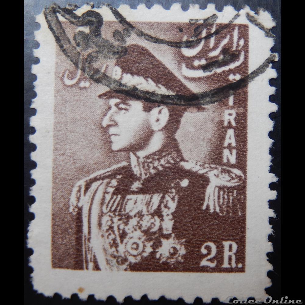 Iran 00771 Mohammad Reza Shah Pahlavi 2R de 1951 timbre asie iran 00771 mohammad reza shah pahlavi 2r de 1951