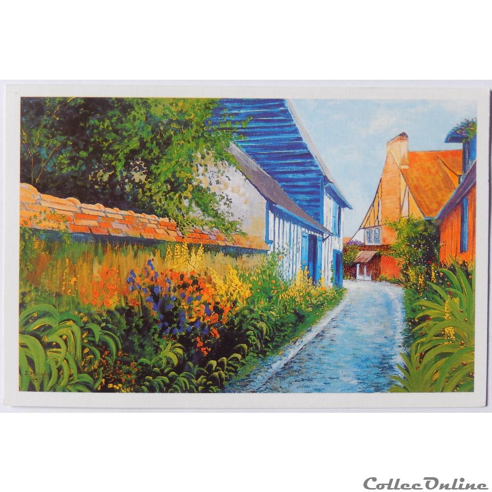 carte postale limousin cp peinture village