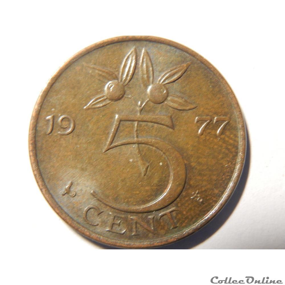 Pays-Bas, 5 cent de 1977 monnaie monde pays bas 5 cent de 1977