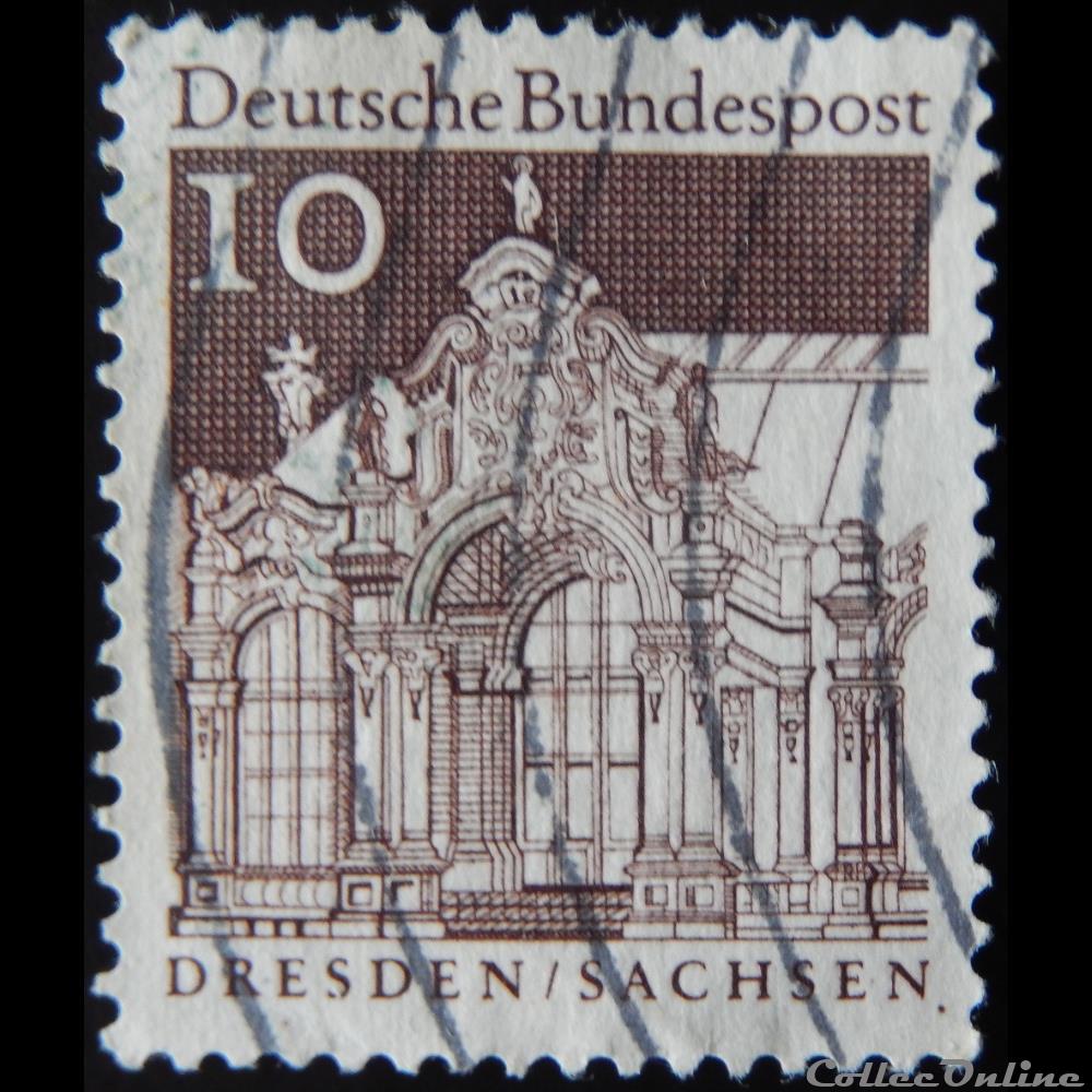 Allemagne RFA 00391 pavillon Zwinger, Dresden 10pf de 1967 2 timbre europe allemagne rfa 00391 pavillon zwinger dresden 10pf de 1967