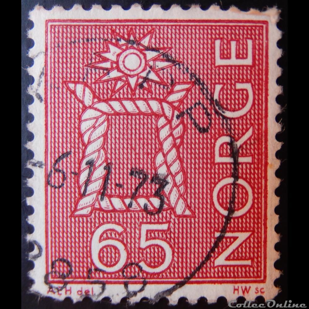 timbre europe norvege 00524 etoile et noeud 65ore de 1968