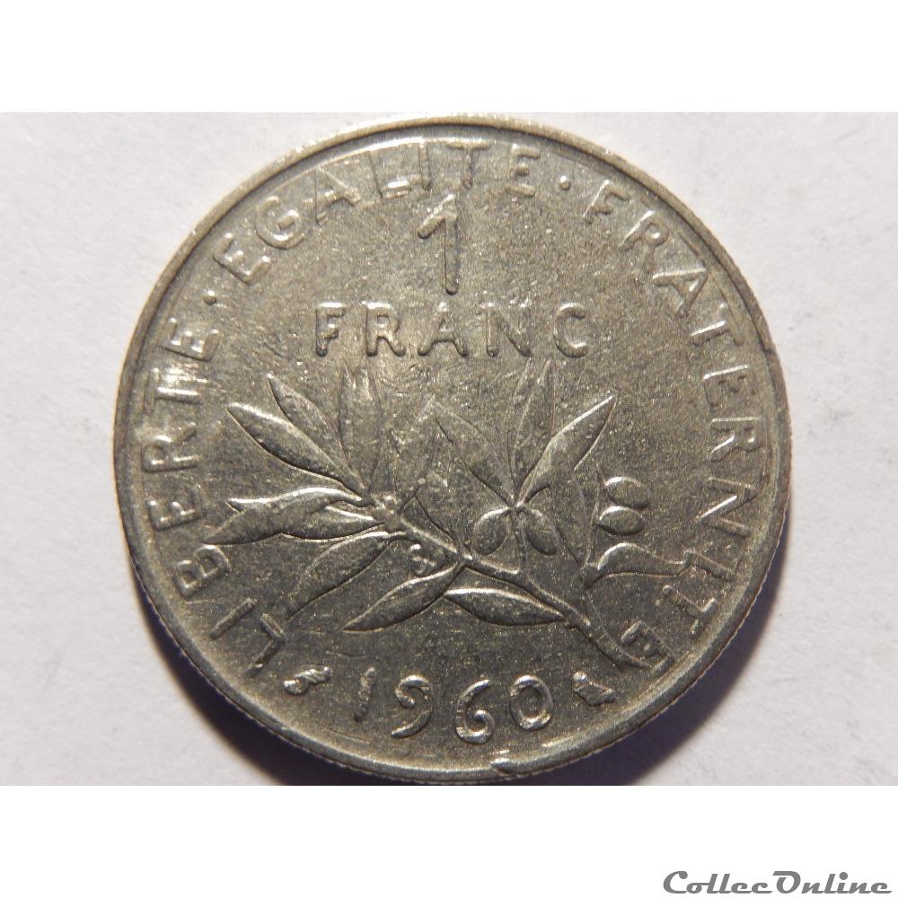 1 franc semeuse 1960 monnaie france moderne 1 franc semeuse 1960